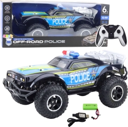 Policijski terenski RC avto 1:8, črn, 2,4 GHz