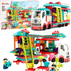 Lean Star fold-out camper van building block set with lights and sounds