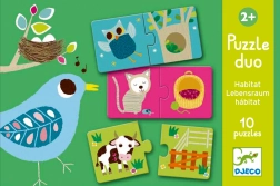 DJECO Puzzle živalske hišice 12x2 kosov