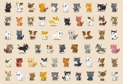 Uganka z nalepkami Mačke 250 kosov