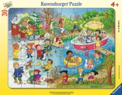 Ravensburger puzzle Štiri letni časi ob vodi 30 kosov