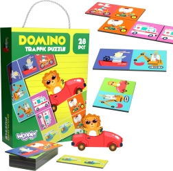 Izobraževalna igra Živali v Prometu Puzzle Domino Montessori