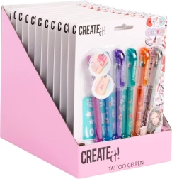 Tetovirni komplet CREATE it! 6x dišeče pero s šablonami
