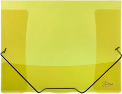 Prozorna mapa z elastiko Lines rumena