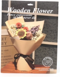 Lesena 3D sestavljiva roža