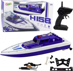 Policijski motorni čoln na daljinsko upravljanje modri
