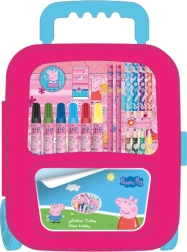 Rožnat ustvarjalni kovček na kolesih PEPPA PIG za otroke