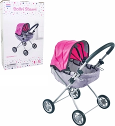 črno-rožnat voziček za punčke