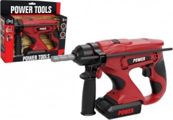 Otroški rdeči vrtalnik na baterije z vrtalnimi nastavki