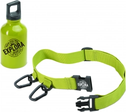 Navir Explora aluminijasta steklenička za pijačo s pasom