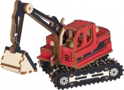 Lesene 3D sestavljanke – rdeči bager