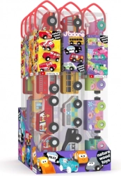 Set lesenih avtomobilčkov v tubi – 4 vozila