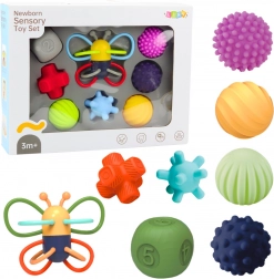 Set mehkih senzoričnih žogic Edukativni Metuljček 8 kos