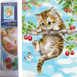 Norimpex diamantno slikanje Mucek na češnji 30x40 cm