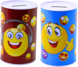 Kovinska hranilnica Emotikoni modra in rjava