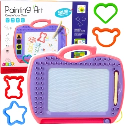 Magnetna risalna tabla s štampiljkami roza