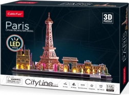 svetleči 3D puzzle CityLine panorama Pariz 115 kosov