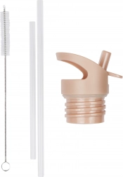 A Little Lovely Company komplet zamaška, krtačke in slamice za steklenico iz nerjavečega jekla 350 ml – Mavrica