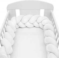Mušelinast pleten zaščitni obrobek za posteljico NEW BABY, bel