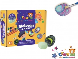 Komplet za slikanje kamnov, ki svetijo v temi, z barvami in čopiči CREATED