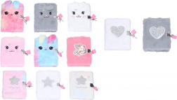 Dnevnik s ključavnico, plišast, 10,5 × 15 cm, 70 nečrtanih strani