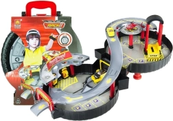 Dvonadstropno parkirišče za avtomobile v kovčku v obliki kolesa