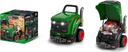 Zeleni otroški mehanski traktor z zvokom, lučmi in paro
