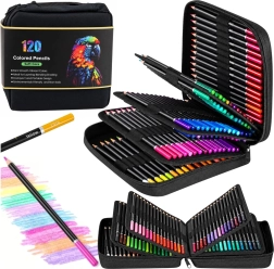 Set of 120 Soft Core colored pencils in a case with 2 sketchbooks