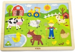 Viga lesene puzzle farma za otroke