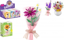 Gradbeni komplet KOCO mini šopek iz kock v vazi, mešanica vrst