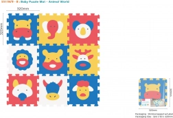 Pene puzzle podloga z živalmi 9 kosov, EVA, 10m+, sestavljanje 3D oblik