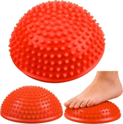 Senzorična balansna polkrogla za masažo stopal 16 cm – oranžna