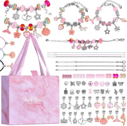 Ustvarjalni komplet za izdelavo zapestnic s čarmi in perlicami