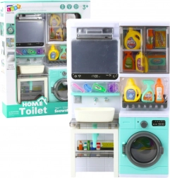 Otroška kopalnica s pralnim strojem, umivalnikom ter svetlobnimi in zvočnimi učinki