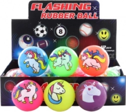 Gumijasta žogica samorog s svetlobnim učinkom 5,5 cm