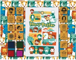 Zabavni žigi s blokom HARRY POTTER – penasti set 14 žigov in 4 barvnih blazinic