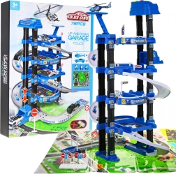 mega policijska parkirna garaža z dvigalom in igralno podlogo