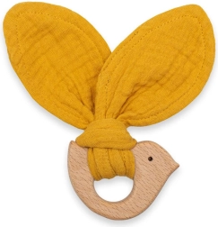 Otroški grizalo s ptičkom NEW BABY Bird gorčično