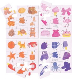 Bigjigs Toys lesene didaktične puzzle Barve 4v1