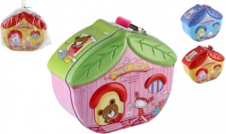 Pločevinasta hranilnica hiška z ključavnico 16 × 8 cm