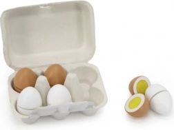 Lesena jajčka za rezanje v jajčni kartončki