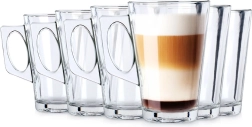 Kozarci za latte z ročajem 255 ml – komplet 6 kosov
