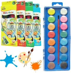 Šolske akvarelne barve 16 barv s čopičem