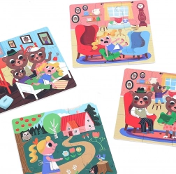 Vilac lesene puzzle Zlatolaska 4 v 1