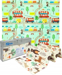 Humbi dvostranska zložljiva penasta podloga XPE 200 × 180 × 1 cm gozd in ulice