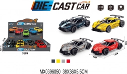 Kovinski model dirkalnega avtomobila s funkcijo pull-back