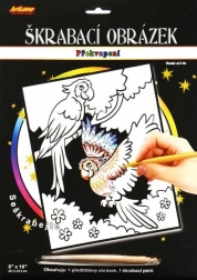 Praskana slika s presenečenjem Dva papagaji 20x25 cm