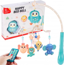 Vrtiljak s sovico in živalicami z daljinskim upravljalnikom