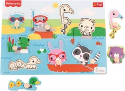 Lesena vstavljanka Fisher-Price Živali ob vodi