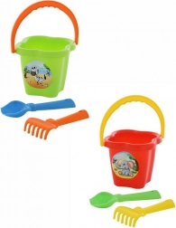 Komplet za pesek z vedrom, lopatko in grabljicami